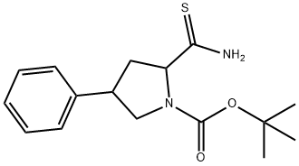 1-BOC-4-PHENYL-PYRROLIDINE-2-CARBOTHIOIC ACID AMIDE Struktur