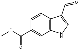 1H-Indazole-6-carboxylic acid, 3-forMyl-, Methyl ester Struktur