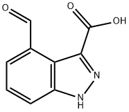 1H-Indazole-3-carboxylic acid, 4-forMyl- Struktur