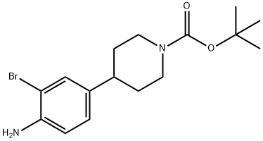 4-(4-amino-3-bromophenyl)piperidine-1-carboxylic acid tert-butyl ester Struktur