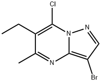 Pyrazolo[1,5-a]pyriMidine, 3-broMo-7-chloro-6-ethyl-5-Methyl- Struktur