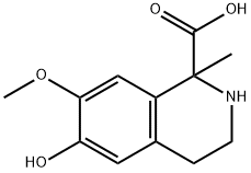 1-Methyl-6-hydroxy-7-methoxy-1,2,3,4-tetrahydro-1-isoquinolinecarboxyl ic acid Struktur