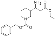 3-AMINO-3-(3'-CBZ)PIPERIDINE-PROPIONIC ACID ETHYL ESTER
 Struktur