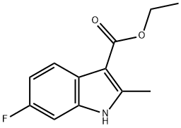 6-FLUORO-2-METHYLINDOLE-3-CARBOXYLIC ACID ETHYL ESTER
 Struktur