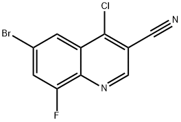 6-溴-4-氯-8-氟-喹啉-3-甲腈 結(jié)構(gòu)式