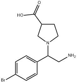 1-[2-AMINO-1-(4-BROMO-PHENYL)-ETHYL]-PYRROLIDINE-3-CARBOXYLIC ACID
 Struktur