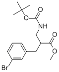 METHYL 2-N-BOC-2-AMINOMETHYL-3-(3-BROMO-PHENYL)-PROPIONATE
 Struktur