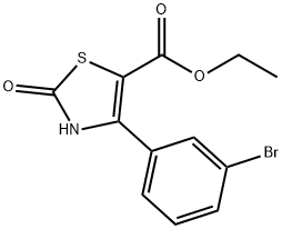 4-(3-BROMO-PHENYL)-2-OXO-2,3-DIHYDRO-THIAZOLE-5-CARBOXYLIC ACID ETHYL ESTER Struktur