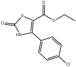 4-(4-CHLORO-PHENYL)-2-OXO-2,3-DIHYDRO-THIAZOLE-5-CARBOXYLIC ACID ETHYL ESTER Struktur