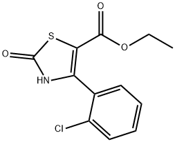 4-(2-CHLORO-PHENYL)-2-OXO-2,3-DIHYDRO-THIAZOLE-5-CARBOXYLIC ACID ETHYL ESTER Struktur