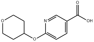 6-(tetrahydropyran-4-yloxy)nicotinic acid Struktur