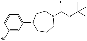 4-(3-HYDROXYPHENYL)-1,4-DIAZEPANE, N1-BOC PROTECTED 95%TERT-BUTYL 4-(3-HYDROXYPHENYL)PERHYDRO-1,4-DIAZEPINE-1-CARBOXYLATE Struktur