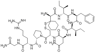 BETA-MERCAPTO-BETA,BETA-CYCLOPENTAMETHYLENE-PROPIONYL-D-ILE-PHE-ILE-ASN-CYS-PRO-ARG-GLY-NH2 Struktur