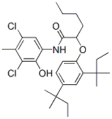 2-[2,4-bis(1,1-dimethylpropyl)phenoxy]-N-(3,5-dichloro-2-hydroxy-4-methylphenyl)hexanamide Struktur