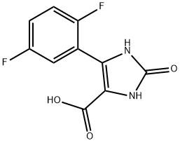 1,3-DIHYDRO-IMIDAZOL-2-ONE-5-(2,5-DIFLUORO) PHENYL-4-CARBOXYLIC ACID Struktur