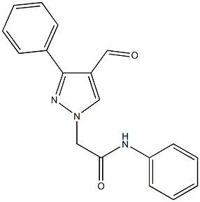 2-(4-formyl-3-phenyl-1H-pyrazol-1-yl)-N-phenylacetamide Struktur