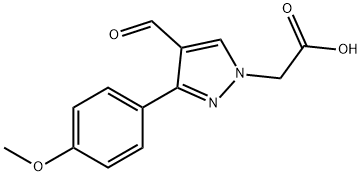 [4-formyl-3-(4-methoxyphenyl)-1H-pyrazol-1-yl]acetic acid Struktur