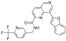 8-(1-BENZOFURAN-2-YL)-N-([6-(TRIFLUOROMETHYL)PYRIDIN-3-YL]METHYL)-1,6-NAPHTHYRIDINE-2-CARBOXAMIDE Struktur