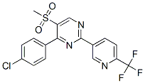 4-(4-CHLOROPHENYL)-5-(METHYLSULPHONYL)-2-[6-(TRIFLUOROMETHYL)PYRIDIN-3-YL]PYRIMIDINE Struktur