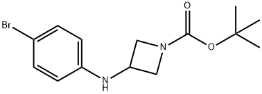 3-(4-BROMO-PHENYLAMINO)-AZETIDINE-1-CARBOXYLIC ACID TERT-BUTYL ESTER Struktur