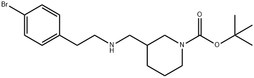 1-BOC-3-([2-(4-BROMO-PHENYL)-ETHYLAMINO]-METHYL)-PIPERIDINE Struktur