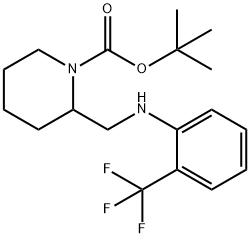 1-BOC-2-[(2-TRIFLUOROMETHYL-PHENYLAMINO)-METHYL]-PIPERIDINE Struktur