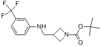 1-BOC-3-([(3-TRIFLUOROMETHYL-PHENYL)-AMINO]-METHYL)-AZETIDINE Struktur