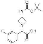 (3-TERT-BUTOXYCARBONYLAMINO-AZETIDIN-1-YL)-(3-FLUORO-PHENYL)-ACETIC ACID Struktur