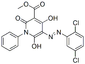 3-Pyridinecarboxylic  acid,  5-[(2,5-dichlorophenyl)azo]-1,2-dihydro-4,6-dihydroxy-2-oxo-1-phenyl-,  methyl  ester  (9CI) Struktur