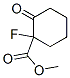 Cyclohexanecarboxylic  acid,  1-fluoro-2-oxo-,  methyl  ester,  (-)- Struktur