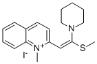 1-Methyl-2-(2-(methylthio)-2-(1-piperidinyl)ethynyl)quinolinium iodide Struktur