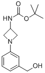 [-(3-hydroxymethyl-phenyl)-azetidin-3-yl]-carbamic acid tert-butyl ester Struktur