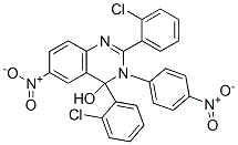 2,4-Bis(o-chlorophenyl)-3,4-dihydro-4-hydroxy-3-(p-nitrophenyl)-6-nitroquinazoline Struktur