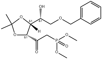 diMethyl 2-((4R,5R)-5-((R)-2-(benzyloxy)-1-hydroxyethyl)-2,2-diMethyl-1,3-dioxolan-4-yl)-2-oxoethylphosphonate Struktur