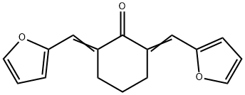 2,6-Di(2-furylmethylidene)cyclohexan-1-one Struktur