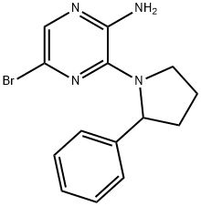 5-BROMO-3-(2-PHENYL-PYRROLIDIN-1-YL)-PYRAZIN-2-YLAMINE Struktur