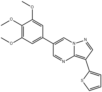 3-THIOPHEN-2-YL-6-(3,4,5-TRIMETHOXY-PHENYL)-PYRAZOLO[1,5-A]PYRIMIDINE Struktur