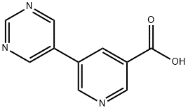 5-(pyrimidin-5-yl)pyridine-3-carboxylic acid Struktur