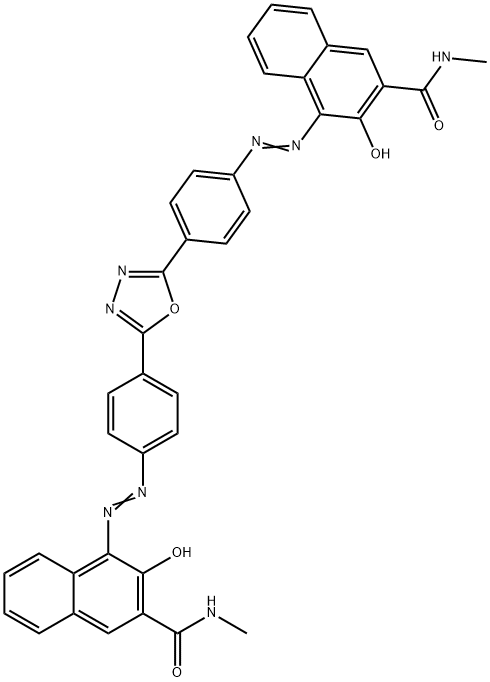 4,4'-[1,3,4-oxadiazole-2,5-diylbis(phenylene-1,4-azo)]bis(3-hydroxy-N-methylnaphthalene-2-carboxamide) Struktur