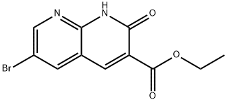 Ethyl 6-bromo-2-oxo-1,2-dihydro-1,8-naphthyridine-3-carboxylate Struktur