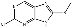 2-chloro-8-(methylthio)-7H-purine Struktur