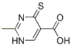 5-Pyrimidinecarboxylic acid, 1,4-dihydro-2-methyl-4-thioxo- (9CI) Struktur