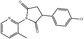 2,5-Pyrrolidinedione, 3-(4-chlorophenyl)-1-(3-methyl-2-pyridinyl)- Struktur