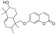 (+)-7-[(1,2,3,5,6,7,8,8a-Octahydro-6-hydroxy-1,2,5,5-tetramethylnaphthalen-1-yl)methoxy]-2H-1-benzopyran-2-one Struktur