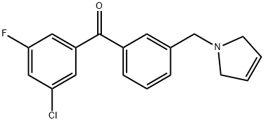 3-CHLORO-5-FLUORO-3'-(3-PYRROLINOMETHYL) BENZOPHENONE Struktur