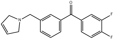 3,4-DIFLUORO-3'-(3-PYRROLINOMETHYL) BENZOPHENONE Struktur