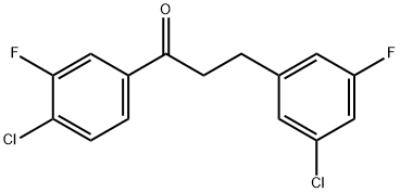 4'-CHLORO-3-(3-CHLORO-5-FLUOROPHENYL)-3'-FLUOROPROPIOPHENONE Struktur