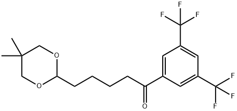 BIS-3',5'-TRIFLUOROMETHYL-5-(5,5-DIMETHYL-1,3-DIOXAN-2-YL)VALEROPHENONE Struktur