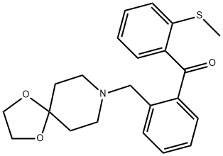 2-[8-(1,4-DIOXA-8-AZASPIRO[4.5]DECYL)METHYL]-2'-THIOMETHYL BENZOPHENONE Struktur