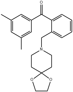 3',5'-DIMETHYL-2-[8-(1,4-DIOXA-8-AZASPIRO[4.5]DECYL)METHYL]BENZOPHENONE Struktur